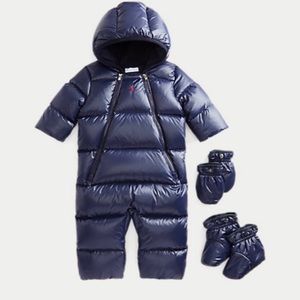 NWT Ralph Lauren Baby Boy Water-Repellent Bunting Removeable mittens and booties